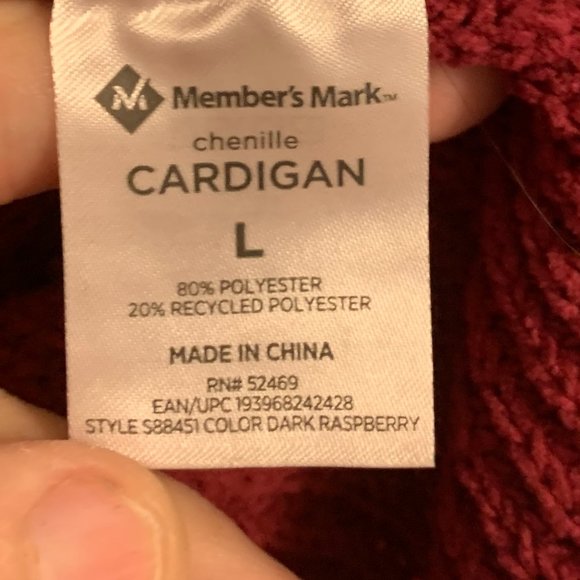 Ladies Chenile Cardigan Woven Sweater - Picture 4 of 4